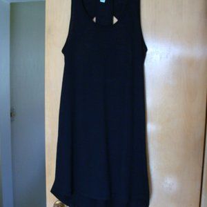 Beach Pool Swim Coverup Black Open Back